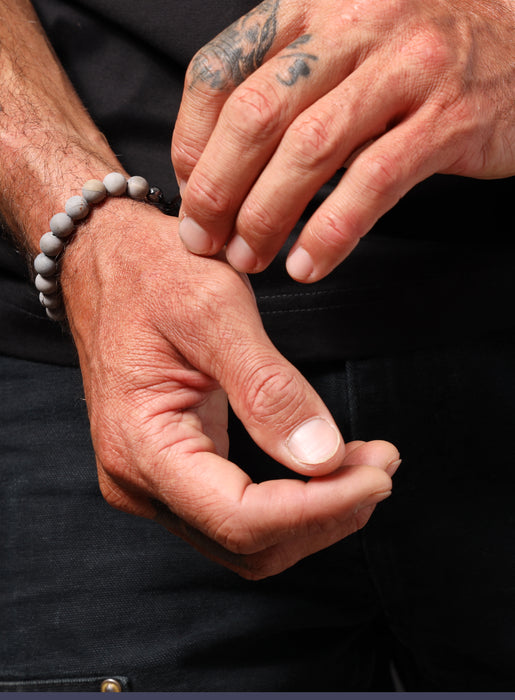 Matte Eagle Eye Japer and Buddha Bead Bracelet Bracelets WE ARE ALL SMITH: Men's Jewelry & Clothing.   