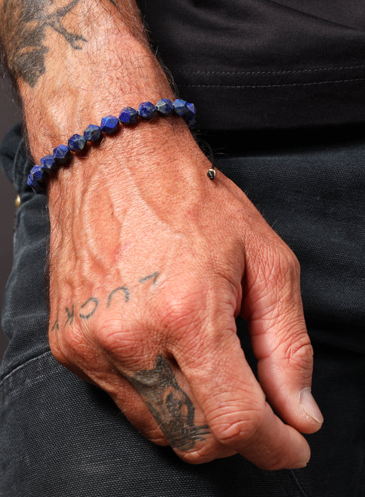 Lapiz Lazuli and Gold Bead Bracelet for Men Bracelets WE ARE ALL SMITH: Men's Jewelry & Clothing.   