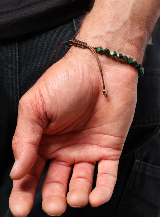Green Tiger Eye and Gold Bead bracelet for Men Bracelets WE ARE ALL SMITH: Men's Jewelry & Clothing.   