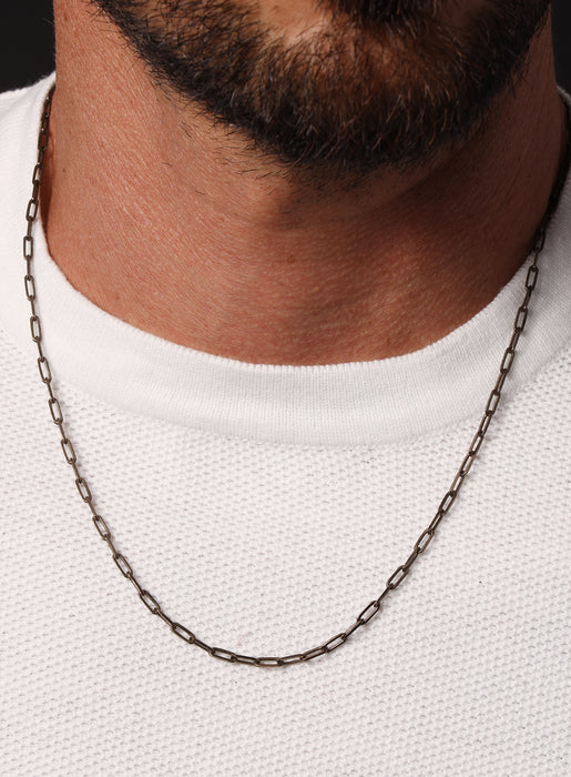 "Chocolate" Vermeil Gold Cable Chain Necklace for Men Jewelry WE ARE ALL SMITH: Men's Jewelry & Clothing.   