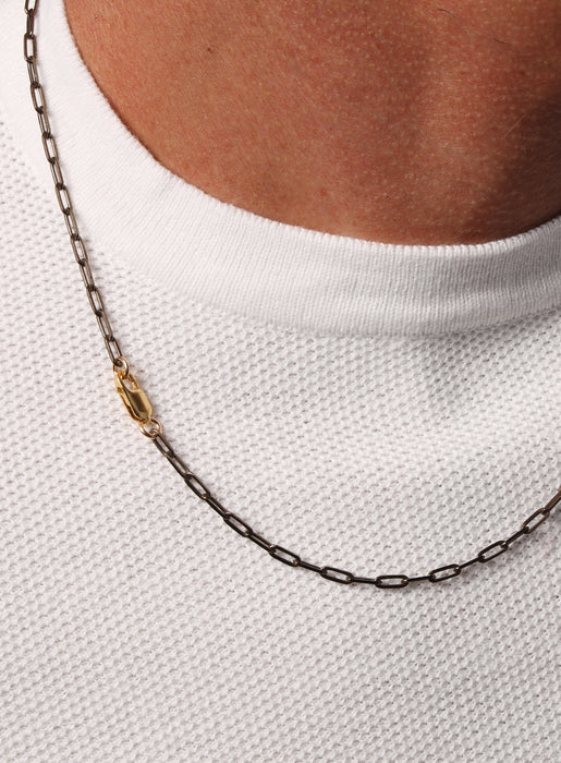 "Chocolate" Vermeil Gold Cable Chain Necklace for Men Jewelry WE ARE ALL SMITH: Men's Jewelry & Clothing.   