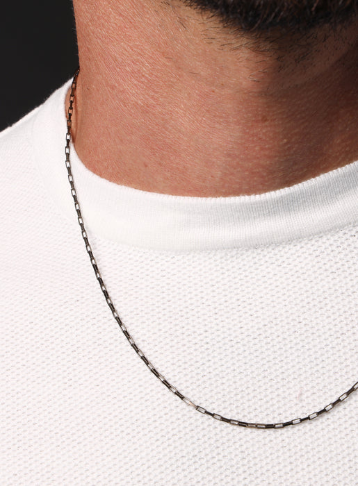 Elongated Cable "Chocolate" Vermeil Gold Chain Necklace for Men Jewelry WE ARE ALL SMITH: Men's Jewelry & Clothing.   