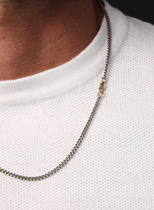 Oxidized Sterling + "Chocolate" Vermeil Gold Cuban Chain Necklace Jewelry WE ARE ALL SMITH: Men's Jewelry & Clothing.   