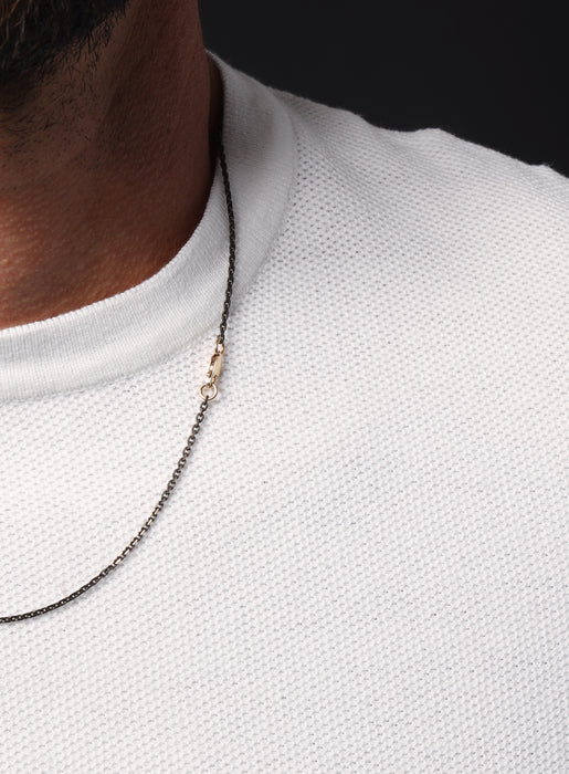 "Chocolate" Vermeil Gold Cable Chain Necklace for Men Jewelry WE ARE ALL SMITH: Men's Jewelry & Clothing.   