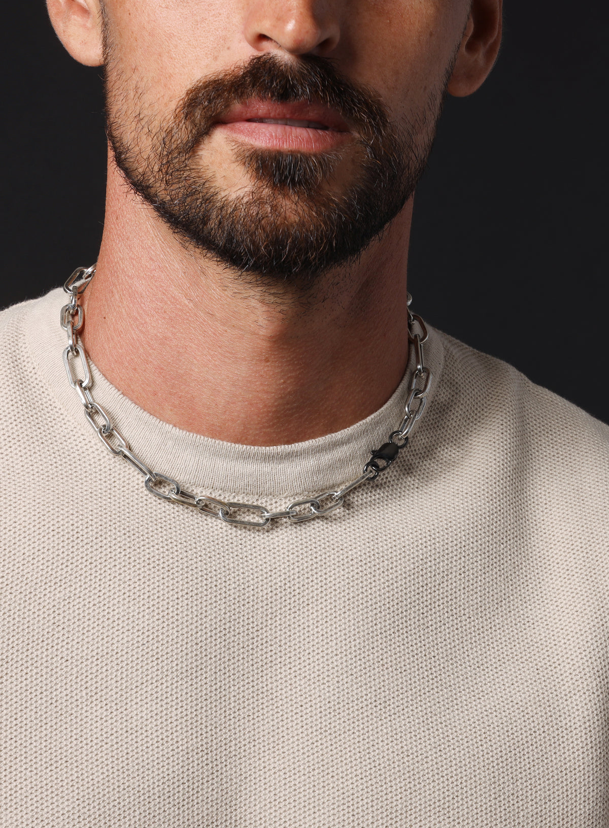 925 Oxidized Sterling Silver Collar Inspired Chain Necklace for Men — WE  ARE ALL SMITH