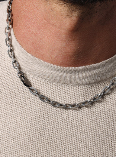925 Oxidized Sterling Silver Collar Inspired Chain Necklace for Men Jewelry WE ARE ALL SMITH: Men's Jewelry & Clothing.   