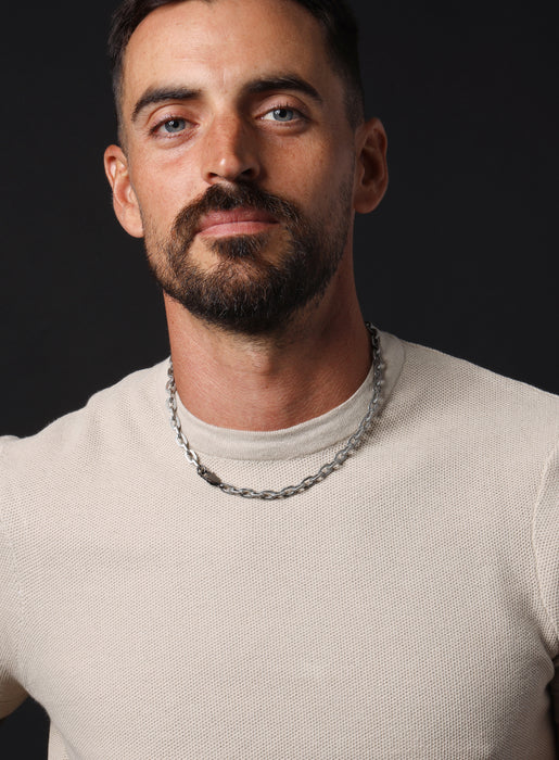 925 Oxidized Sterling Silver Collar Inspired Chain Necklace for Men Jewelry WE ARE ALL SMITH: Men's Jewelry & Clothing.   