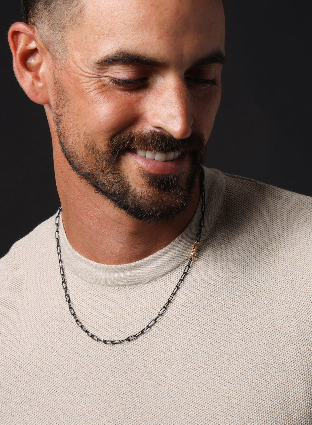 Titanium Speckle Coated Mens Chain Necklace — WE ARE ALL SMITH