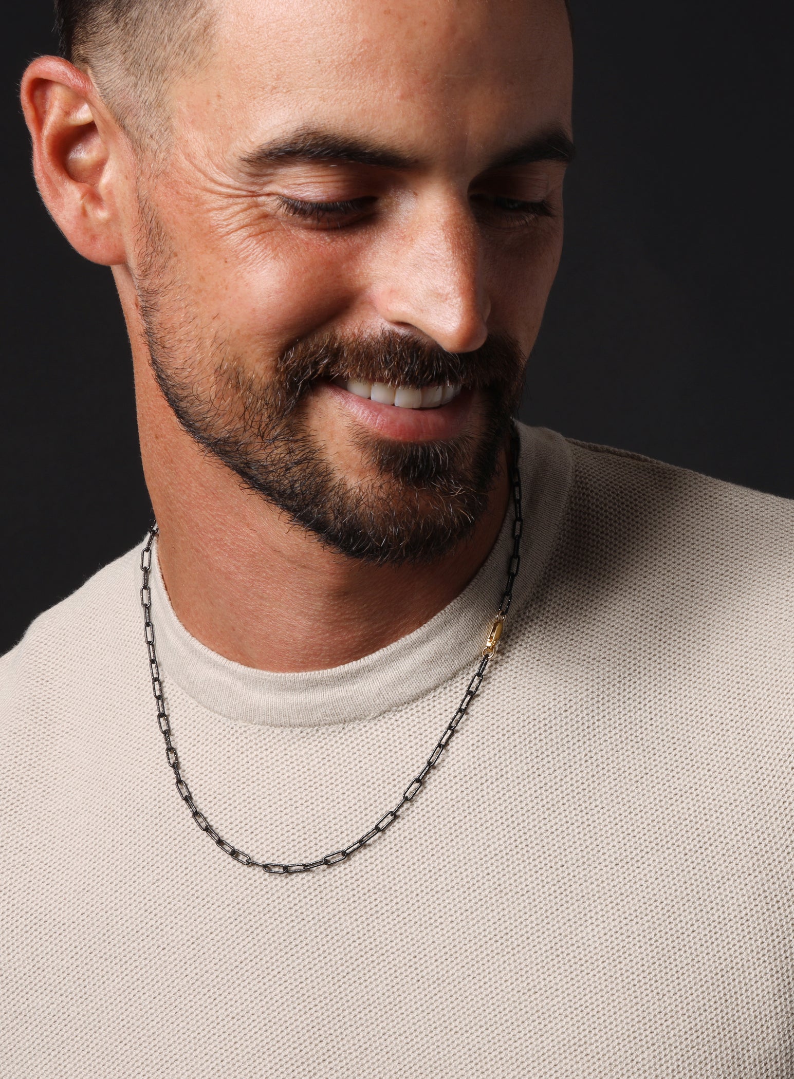 Titanium Speckle Coated Mens Chain Necklace — WE ARE ALL SMITH