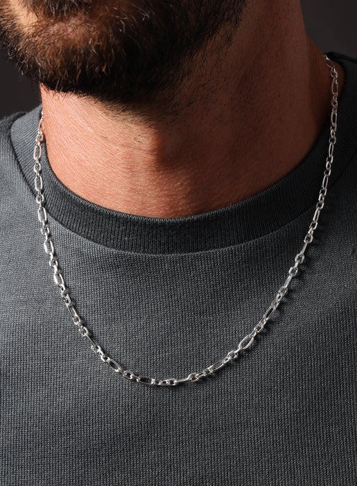 925 Sterling Silver Figaro Inspired Chain Necklace for Men Jewelry WE ARE ALL SMITH: Men's Jewelry & Clothing.   