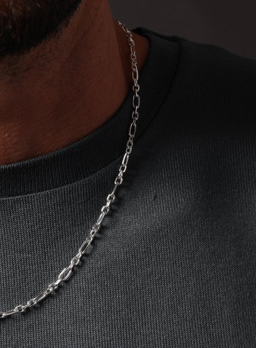 925 Sterling Silver Figaro Inspired Chain Necklace for Men Jewelry WE ARE ALL SMITH: Men's Jewelry & Clothing.   