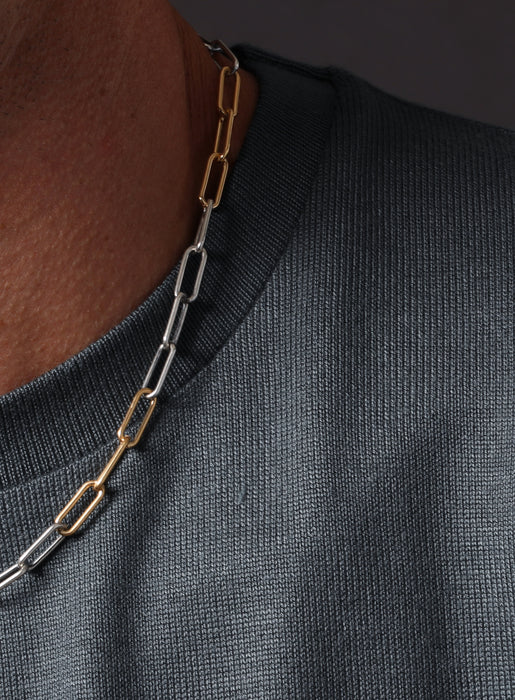 14K Gold Filled and 025 Oxidized Sterling Clip Chain Jewelry WE ARE ALL SMITH: Men's Jewelry & Clothing.   