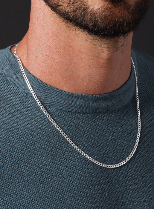 925 Sterling Silver 3.5mm Cuban Chain Necklace for Men Jewelry WE ARE ALL SMITH: Men's Jewelry & Clothing.   