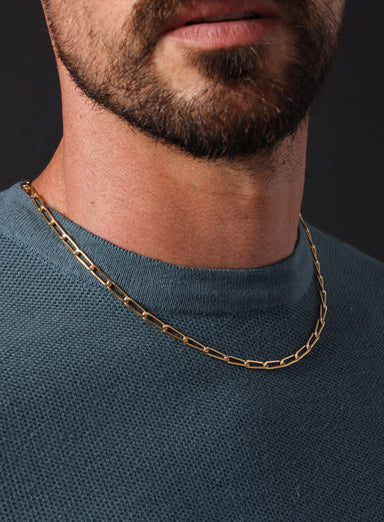 Waterproof 5mm Miami Cuban Beveled Chain Necklace for Men