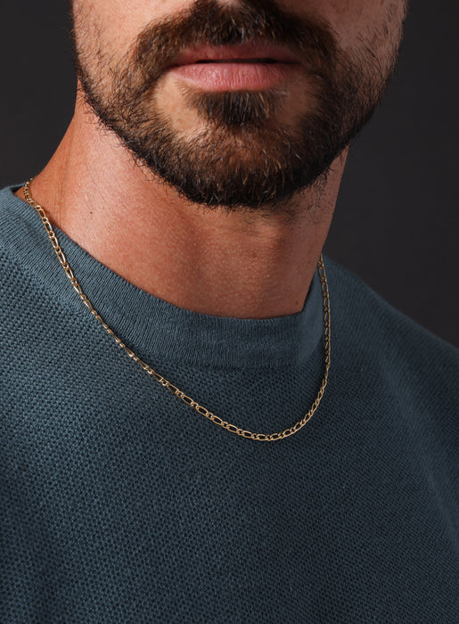 One to One Round + Elongated Cable 14k Gold Filled Chain Necklace Jewelry WE ARE ALL SMITH: Men's Jewelry & Clothing.   