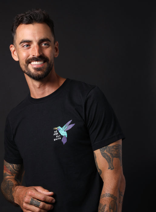 Hummingbird Unisex Black Short Sleeve t-shirt  WE ARE ALL SMITH: Men's Jewelry & Clothing.   