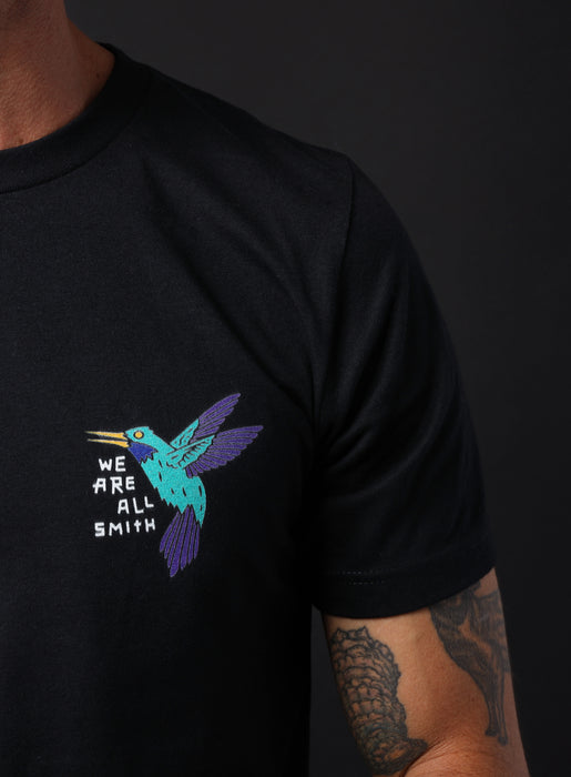 Hummingbird Unisex Black Short Sleeve t-shirt  WE ARE ALL SMITH: Men's Jewelry & Clothing.   