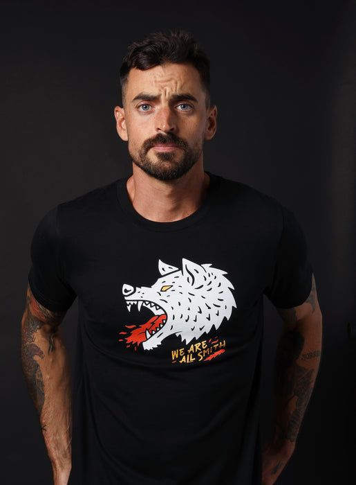 Wolfie Black Unisex Short Sleeve t-shirt  WE ARE ALL SMITH: Men's Jewelry & Clothing.   