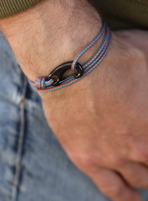 Orange + Blue Tactical Cord Bracelet for Men (Black Clasp - 30K) Bracelets We Are All Smith   