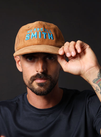 We Are All Smith with Blue Embroidered Logo Corduroy hat  WE ARE ALL SMITH: Men's Jewelry & Clothing.   