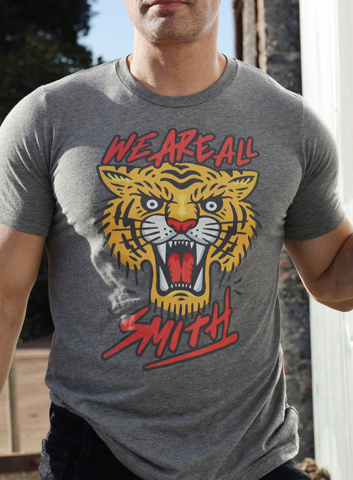 We Are All Smith Tiger Gray Short sleeve t-shirt  WE ARE ALL SMITH: Men's Jewelry & Clothing.   