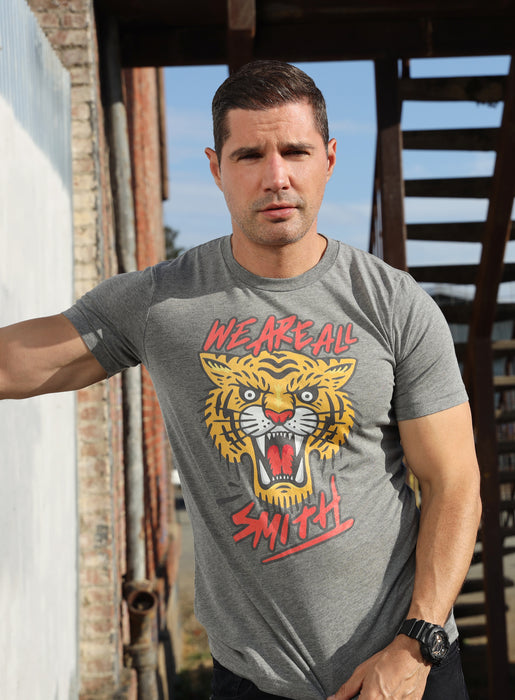 We Are All Smith Tiger Gray Short sleeve t-shirt  WE ARE ALL SMITH: Men's Jewelry & Clothing.   