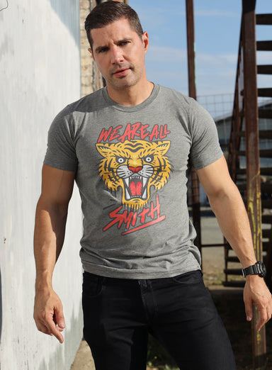 We Are All Smith Tiger Gray Short sleeve t-shirt  WE ARE ALL SMITH: Men's Jewelry & Clothing.   