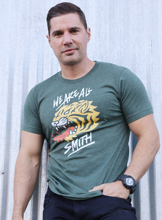 WAAS Tiger Green Heather Short Sleeve Unisex t-shirt  WE ARE ALL SMITH: Men's Jewelry & Clothing.   