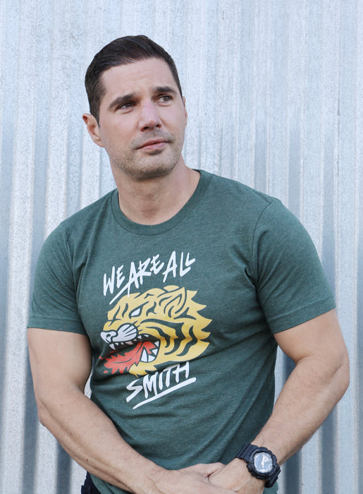 WAAS Tiger Green Heather Short Sleeve Unisex t-shirt  WE ARE ALL SMITH: Men's Jewelry & Clothing.   