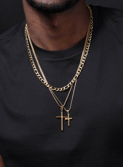 Double Cross + Figaro Necklace | Mix and Match Combo | Make your own Set Necklace Set WE ARE ALL SMITH: Men's Jewelry & Clothing.   