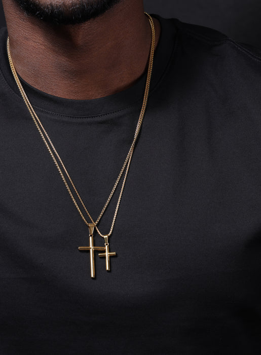 Double Gold Cross Necklace | Mix and Match Combo | Make your own Set Necklace Sets WE ARE ALL SMITH: Men's Jewelry & Clothing.   