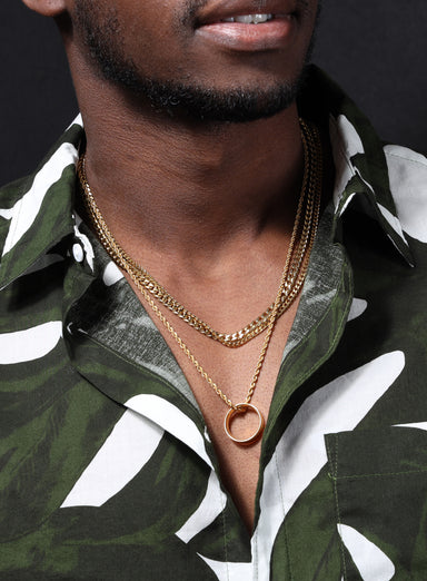 Men's Double Cuban Link Chain Necklace