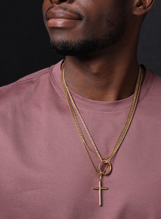 Cuban Chain and Cross and Ring Pendant | Mix and Match Combo | Make your own Set Necklace Sets WE ARE ALL SMITH: Men's Jewelry & Clothing.   