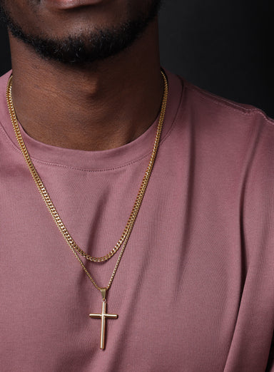 Cuban and Bamboo Cross Chain Necklace | Mix and Match Combo | Make your own Set Necklace Sets WE ARE ALL SMITH: Men's Jewelry & Clothing.   