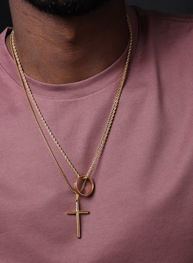 Bamboo Cross and Ring Pendant | Mix and Match Combo | Make your own Set Necklace Sets WE ARE ALL SMITH: Men's Jewelry & Clothing.   