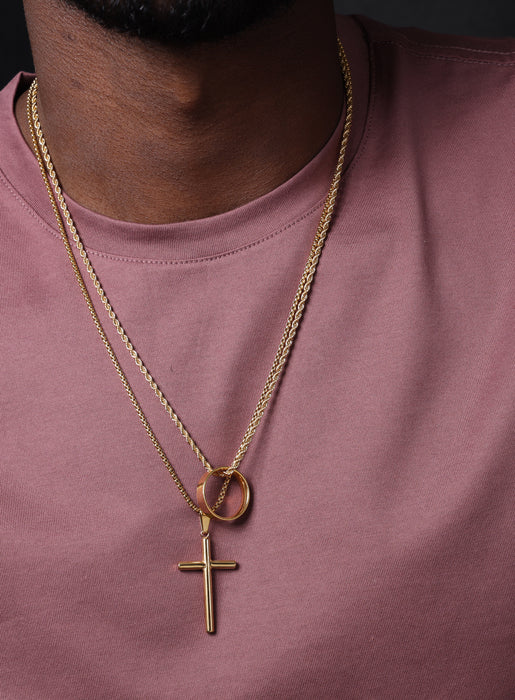 Cross and hotsell ring necklace