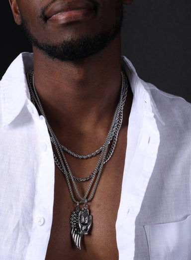 Cuban, Rope chain and Buddha and Wing Pendant Necklace | Mix and Match Combo | Make your own Set Necklace Sets WE ARE ALL SMITH: Men's Jewelry & Clothing.   