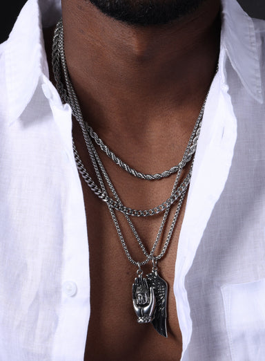 Cuban, Rope chain and Buddha and Wing Pendant Necklace | Mix and Match Combo | Make your own Set Necklace Sets WE ARE ALL SMITH: Men's Jewelry & Clothing.   