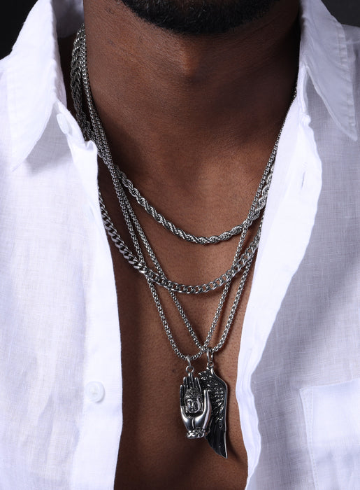 Cuban, Rope chain and Buddha and Wing Pendant Necklace | Mix and Match  Combo | Make your own Set