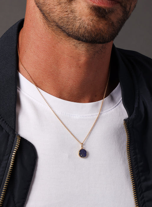 Lapis Lazuli Gemstone Necklace Necklaces WE ARE ALL SMITH: Men's Jewelry & Clothing.   