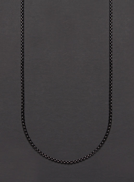 Men's Thin Chain Steel Long Black Necklace