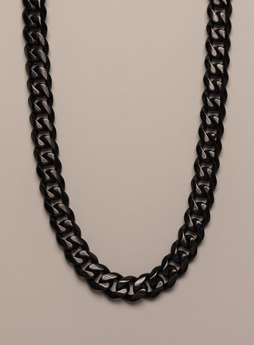 9mm Black Miami Cuban chain in black coated 316L Stainless Steel Necklaces WE ARE ALL SMITH: Men's Jewelry & Clothing.   