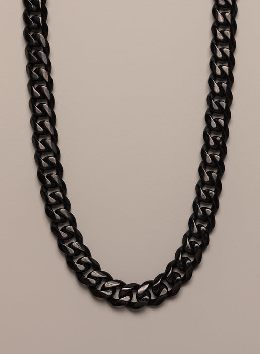 9mm Black Miami Cuban chain in black coated 316L Stainless Steel