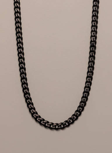 5mm wide Black Coated Stainless Steel Miami Cuban chain Necklaces WE ARE ALL SMITH: Men's Jewelry & Clothing.   