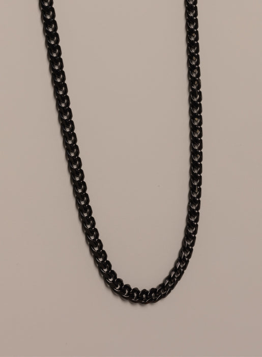 5mm wide Black Coated Stainless Steel Miami Cuban chain Necklaces WE ARE ALL SMITH: Men's Jewelry & Clothing.   