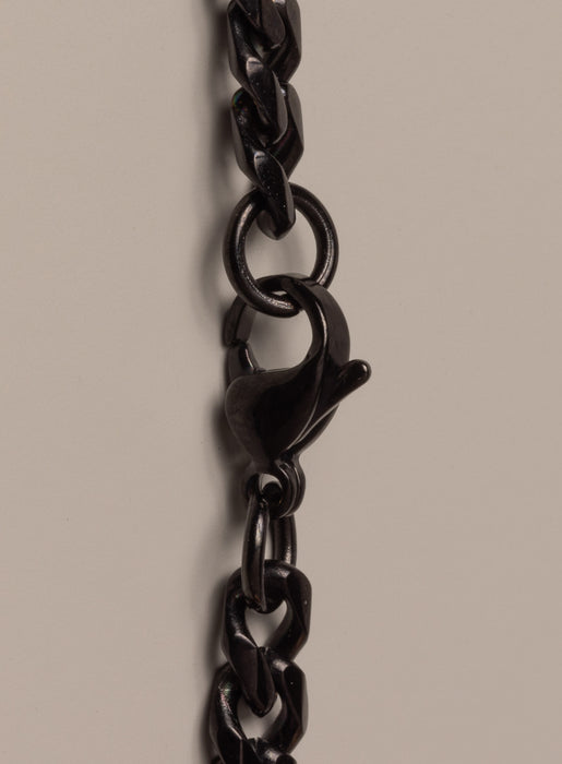 5mm wide Black Coated Stainless Steel Miami Cuban chain Necklaces WE ARE ALL SMITH: Men's Jewelry & Clothing.   