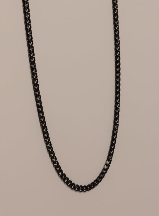 3.5mm black stainless steel cuban chain Necklaces WE ARE ALL SMITH: Men's Jewelry & Clothing.   