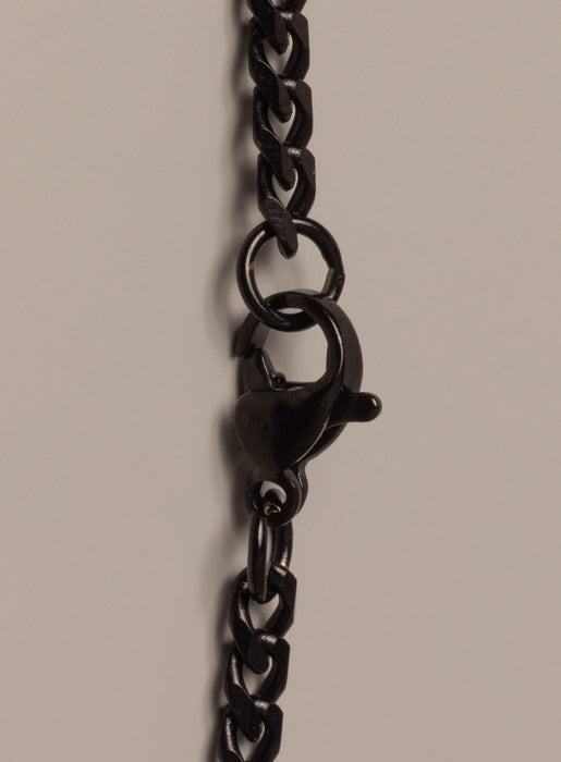 3.5mm black stainless steel cuban chain Necklaces WE ARE ALL SMITH: Men's Jewelry & Clothing.   