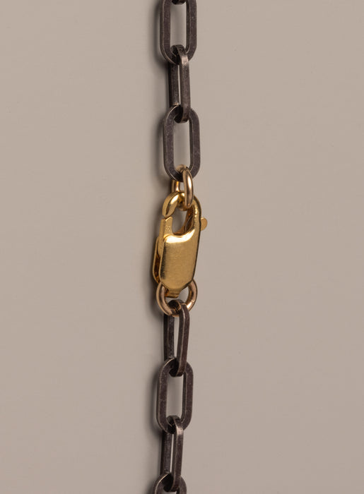 925 Oxidized Sterling Silver w/ Gold Constrast Clasp Jewelry WE ARE ALL SMITH: Men's Jewelry & Clothing.   