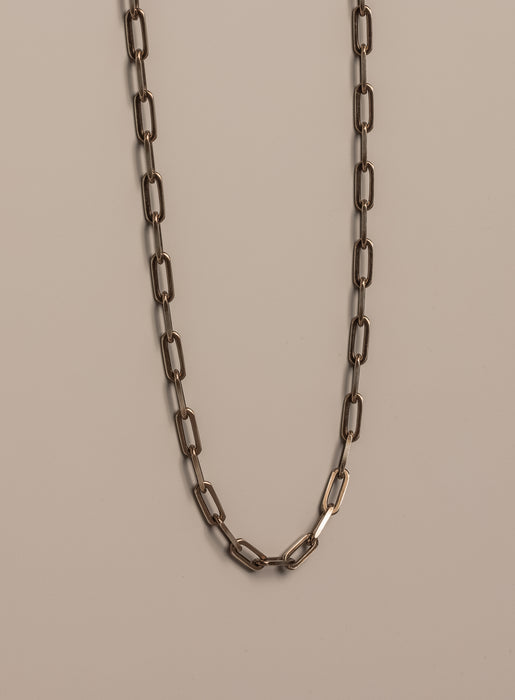 14k Oxidized Vermeil "Chocolate" Gold Elongated Cable Chain  WE ARE ALL SMITH: Men's Jewelry & Clothing.   